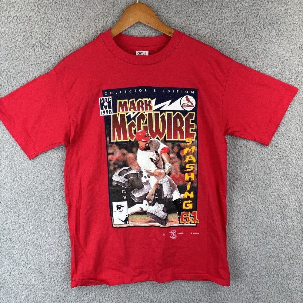 Vintage 1998 Mark McGuire T-Shirt Men Med St. Louis Cardinals 'Smashing 61' USA